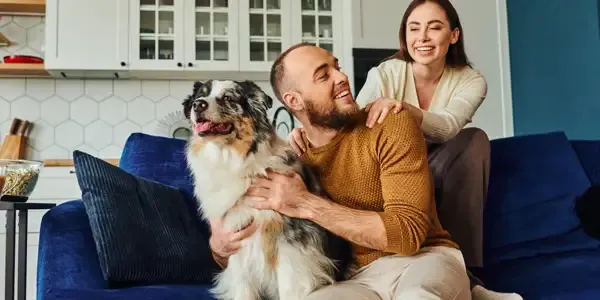 family in pest free home with dog